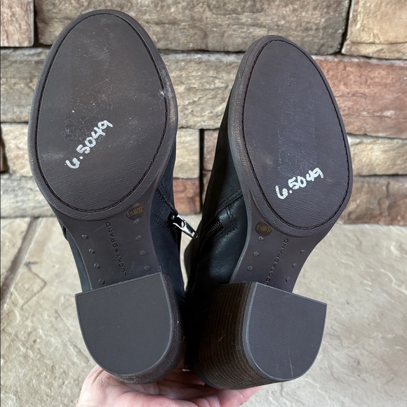 Lucky Brand sz 6.5 black leather chunky heel boots - Picture 8 of 10